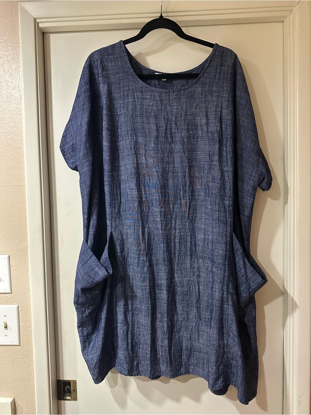 Studio One Indigo Blue Relaxed Tunic with Pockets